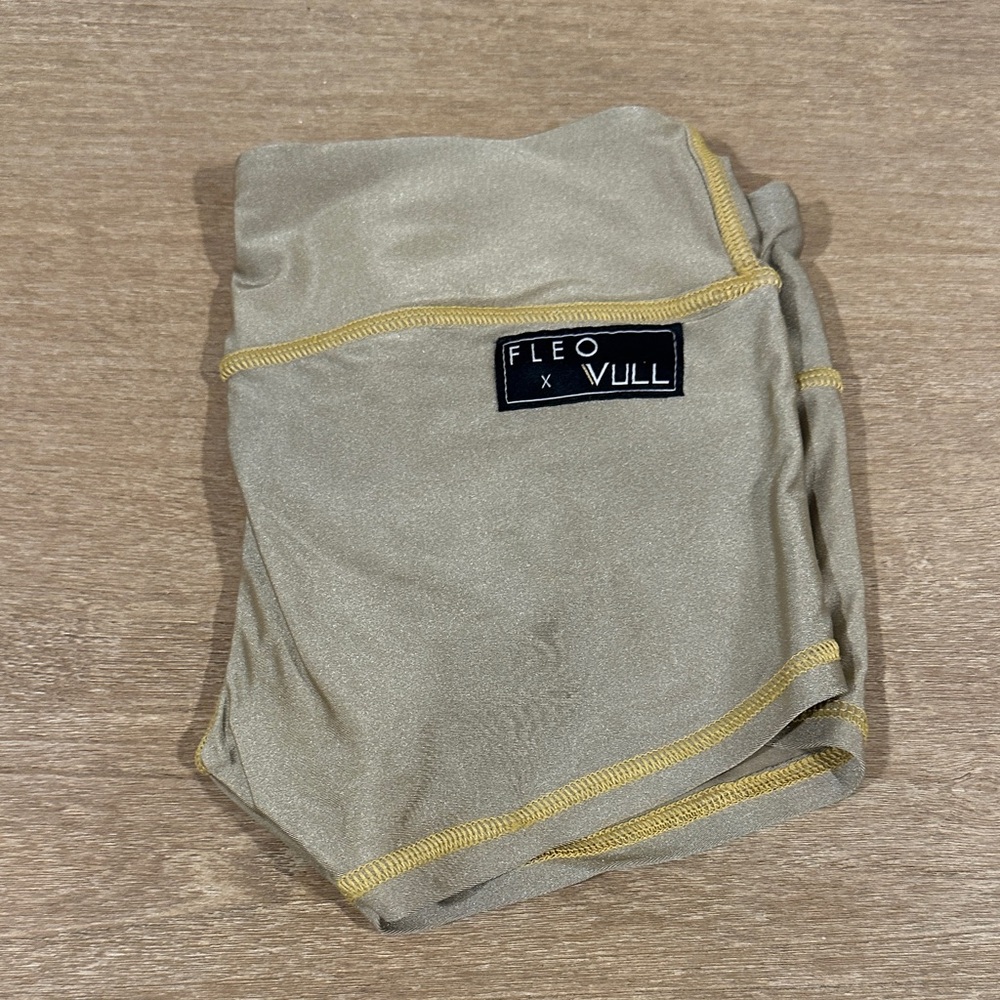 Fleo Athletic Shorts in metallic gold with Gold Trim